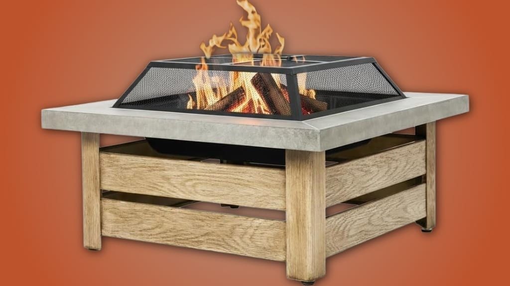WILDMOS Countryside 34" Wood-Burning Outdoor FirePit Table