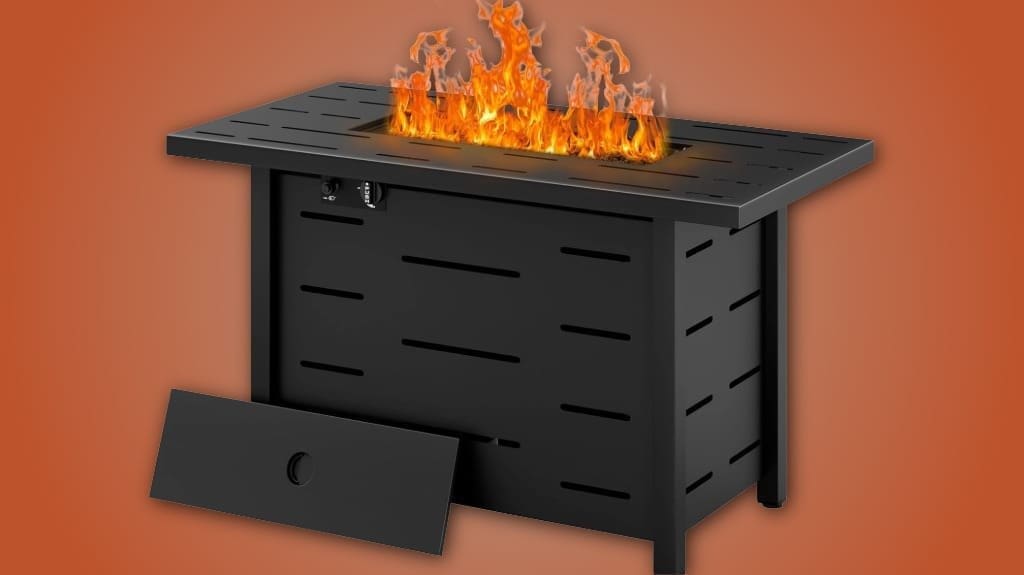 Walsunny 43 inch Outdoor Propane Fire Pit Table